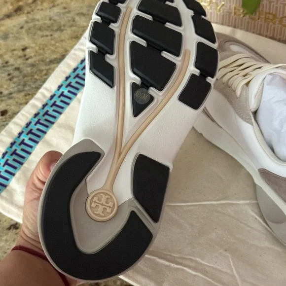 Tory Burch T Monogram Good Luck Trainer Lightweight Fashion Sneaker - Picture 6 of 10